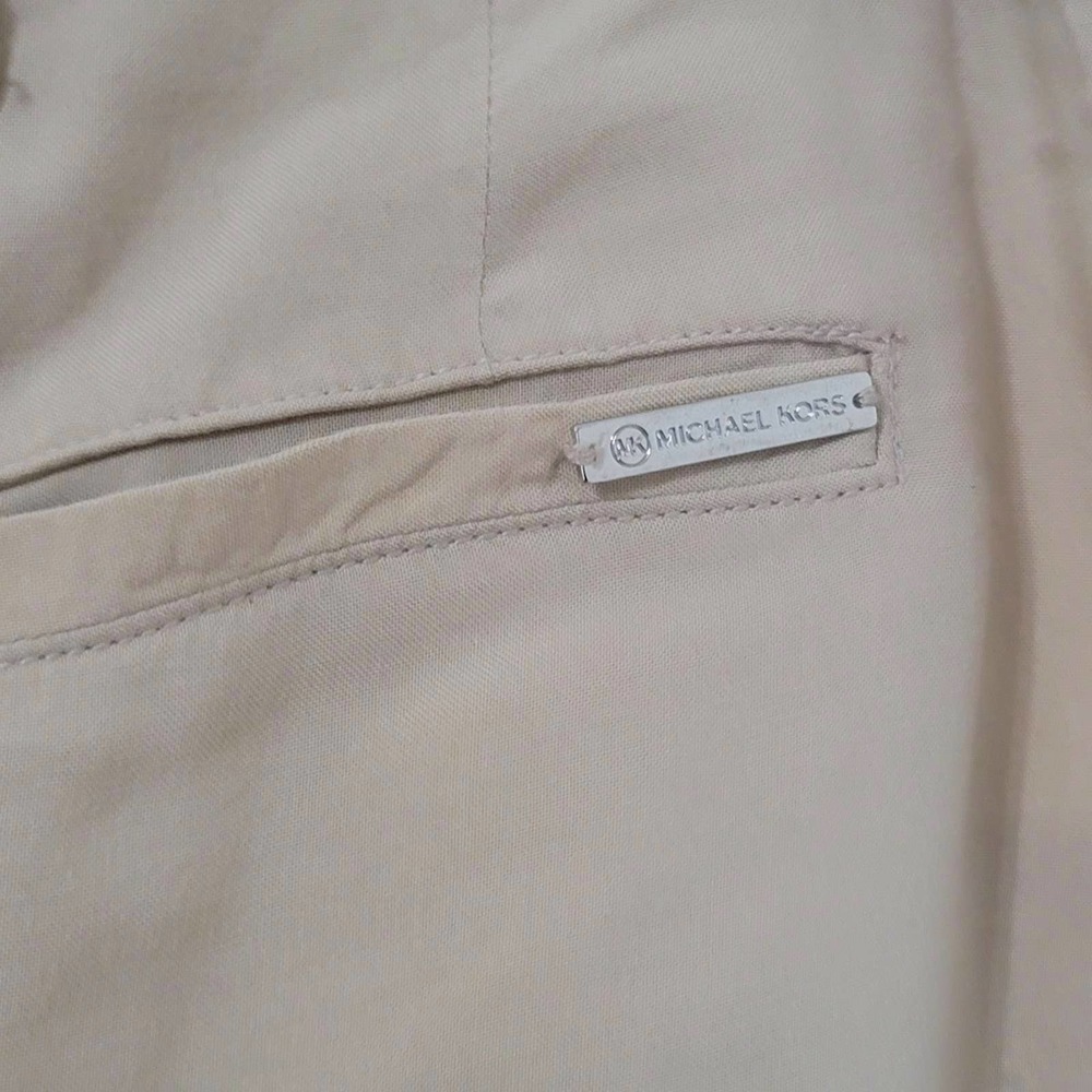 Michael Kors Utility Pants 4 Beige Neutral Pockets Mid Rise Casual Pockets - Picture 4 of 10